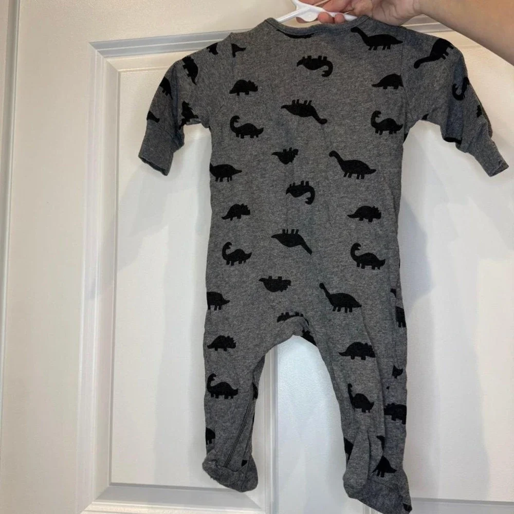 Gerber‎ Boys Dinosaur Zip Pajamas Size 0-3 Months